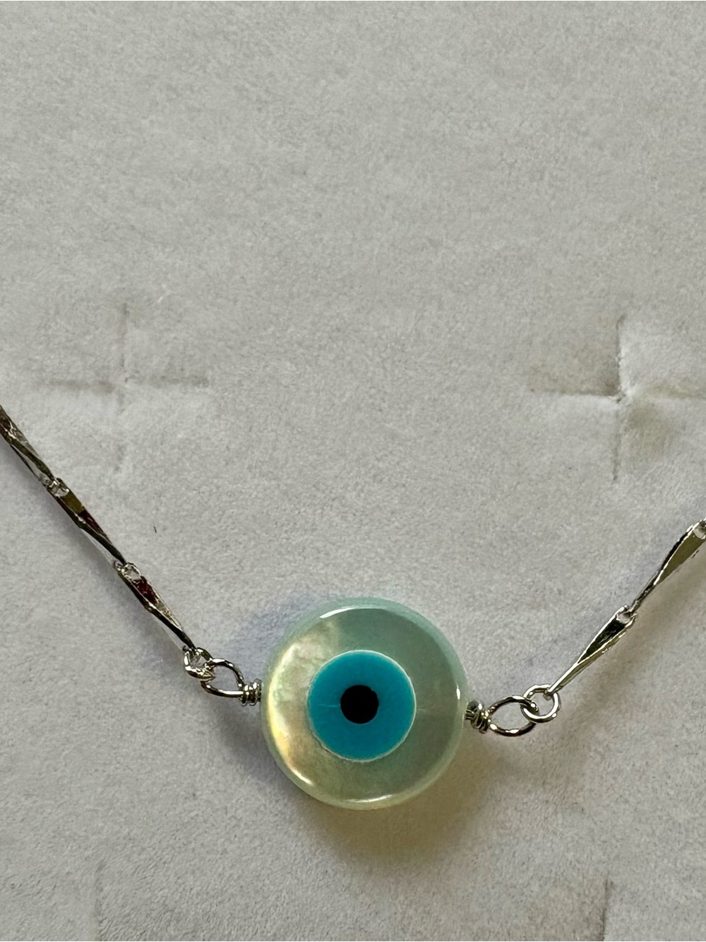 Evil Eye Pendant Necklace in Aqua Blue